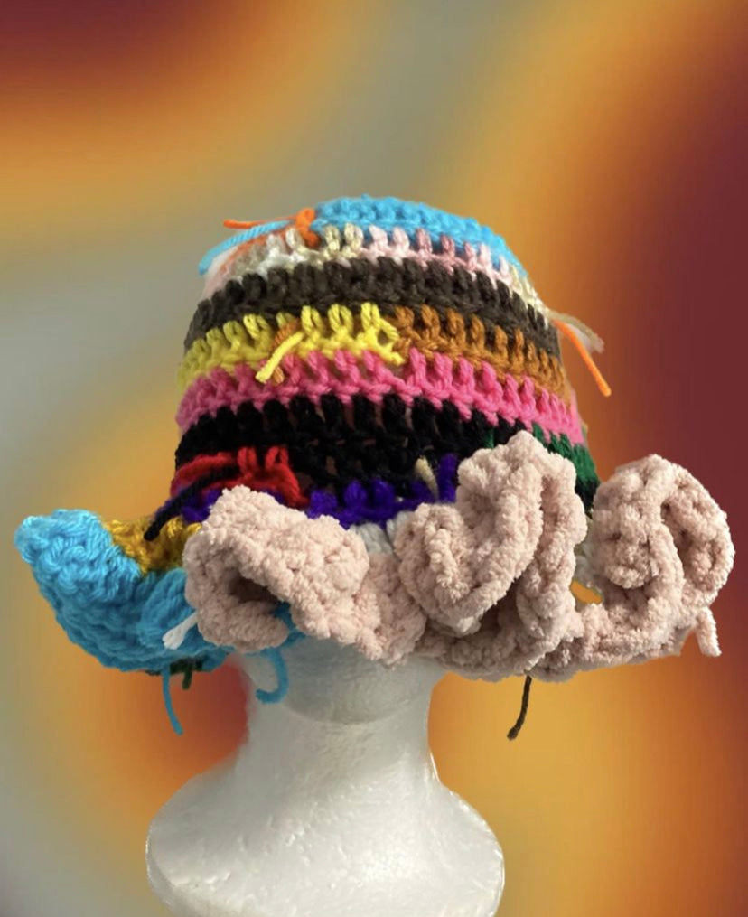 Crochet Scrap Yarn Bucket Hat