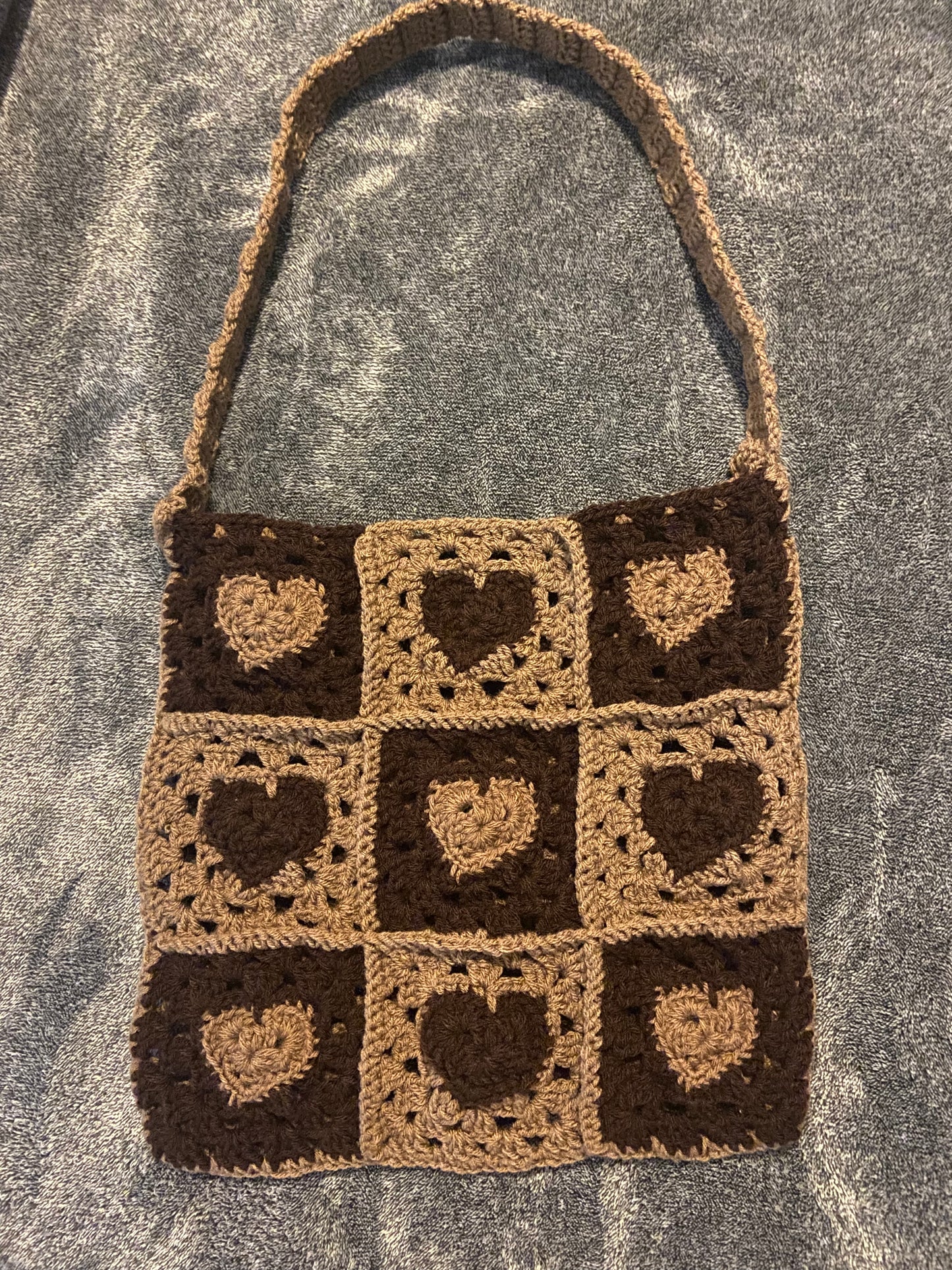 Crochet Heart Tote Bag