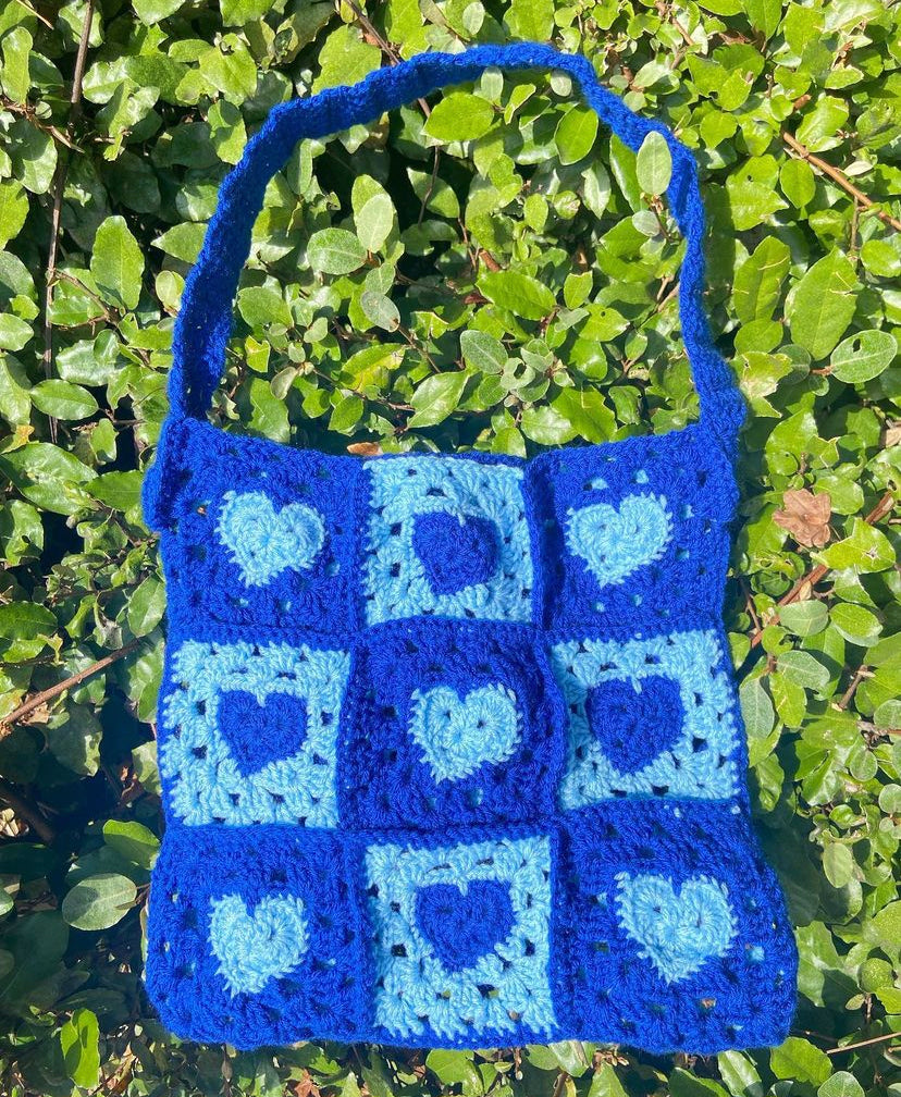 Crochet Heart Tote Bag