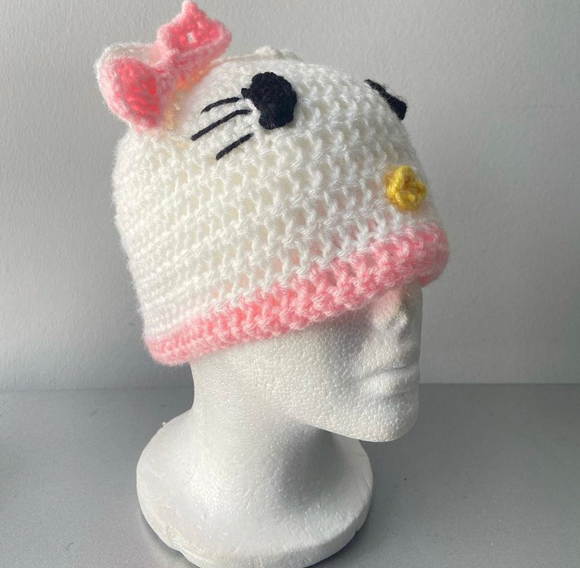 Crochet Hello Kitty Beanie