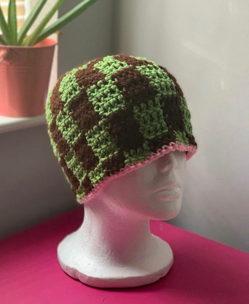 Crochet Checkerboard Beanie